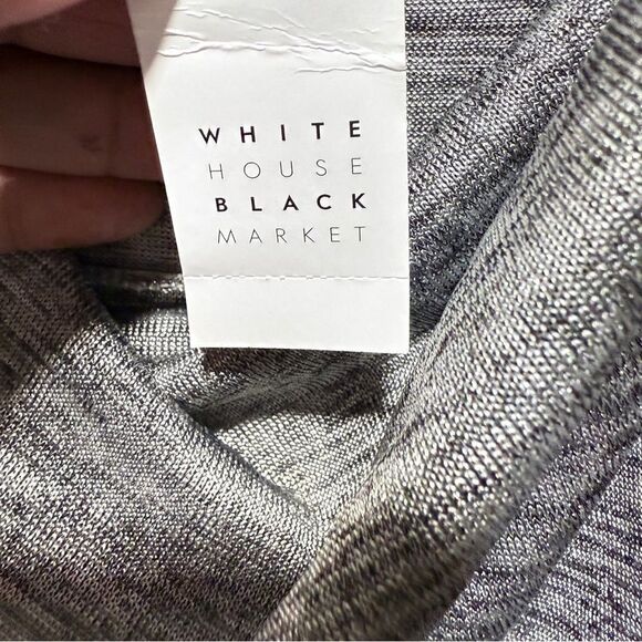 NWT WHBM Marled Gray Cold Shoulder Dolman Blouson Dress gray beaded Small - Picture 9 of 12